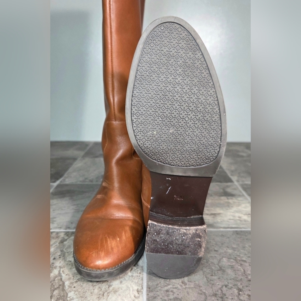 TORY BURCH SIDNEY LEATHER RIDING BOOTS. - Picture 9 of 12